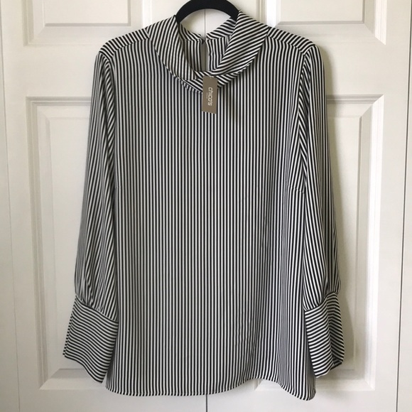 CHICO’S MOCK NECK BLOUSE - Picture 1 of 7